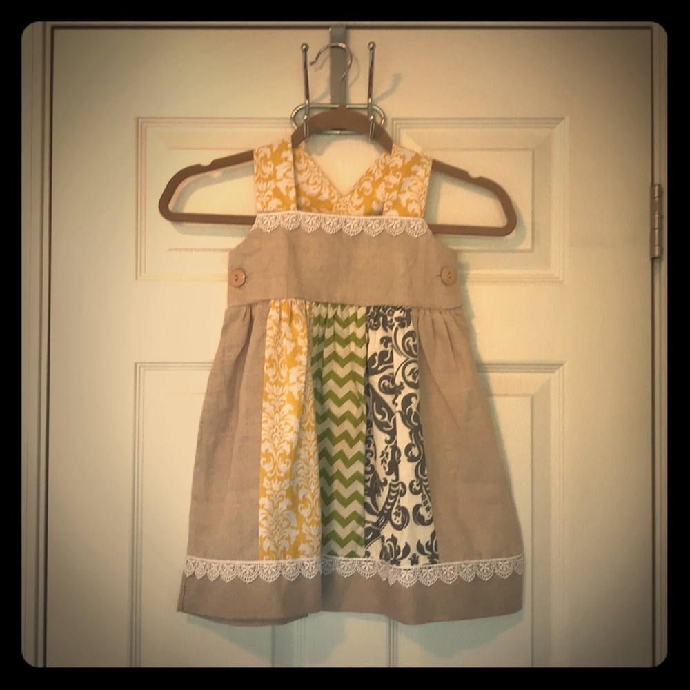 Owls and Bats Little Girl’s Linen Dress